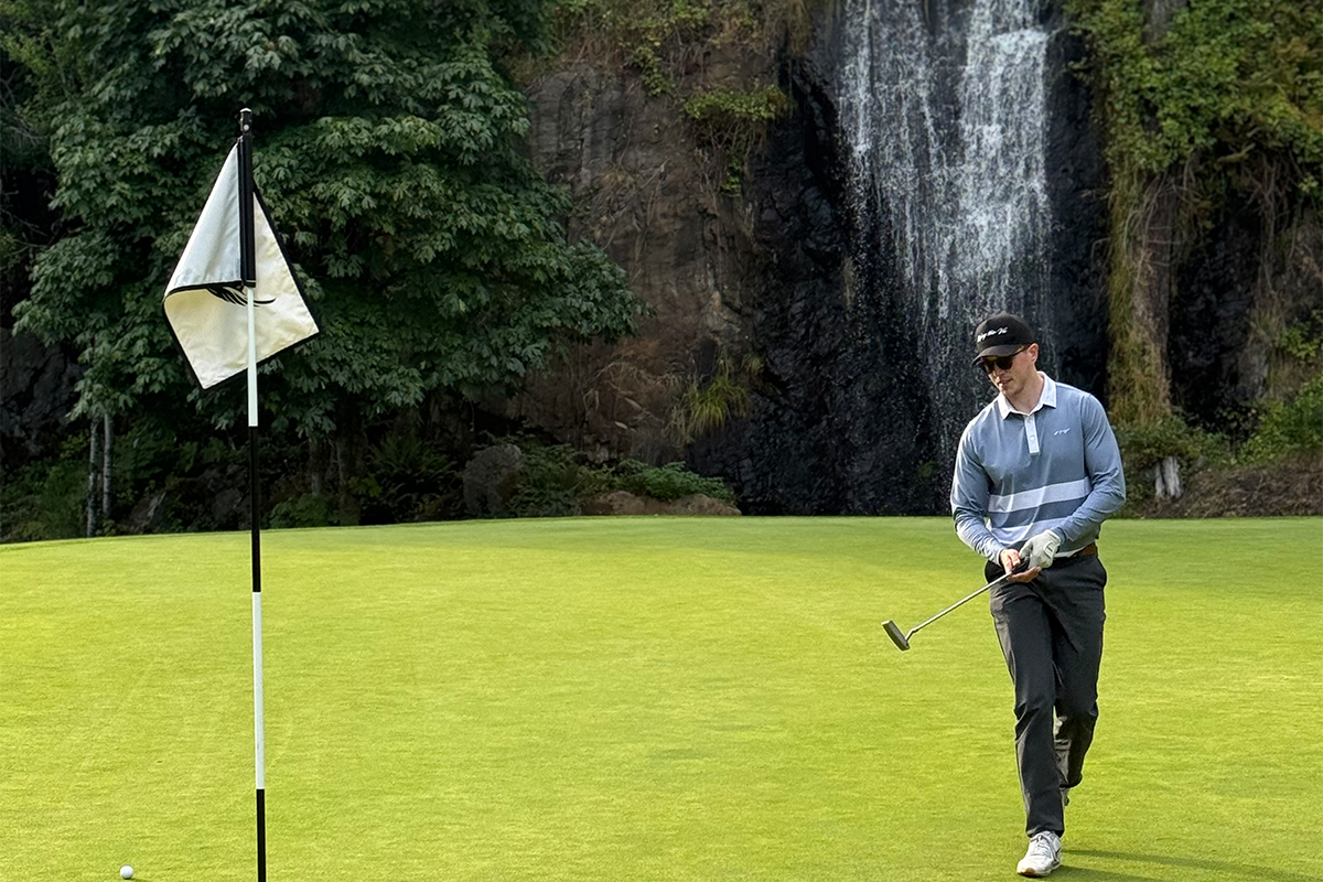 Olympic View Golf Club: The Victoria Course with a Waterfall Behind the Green