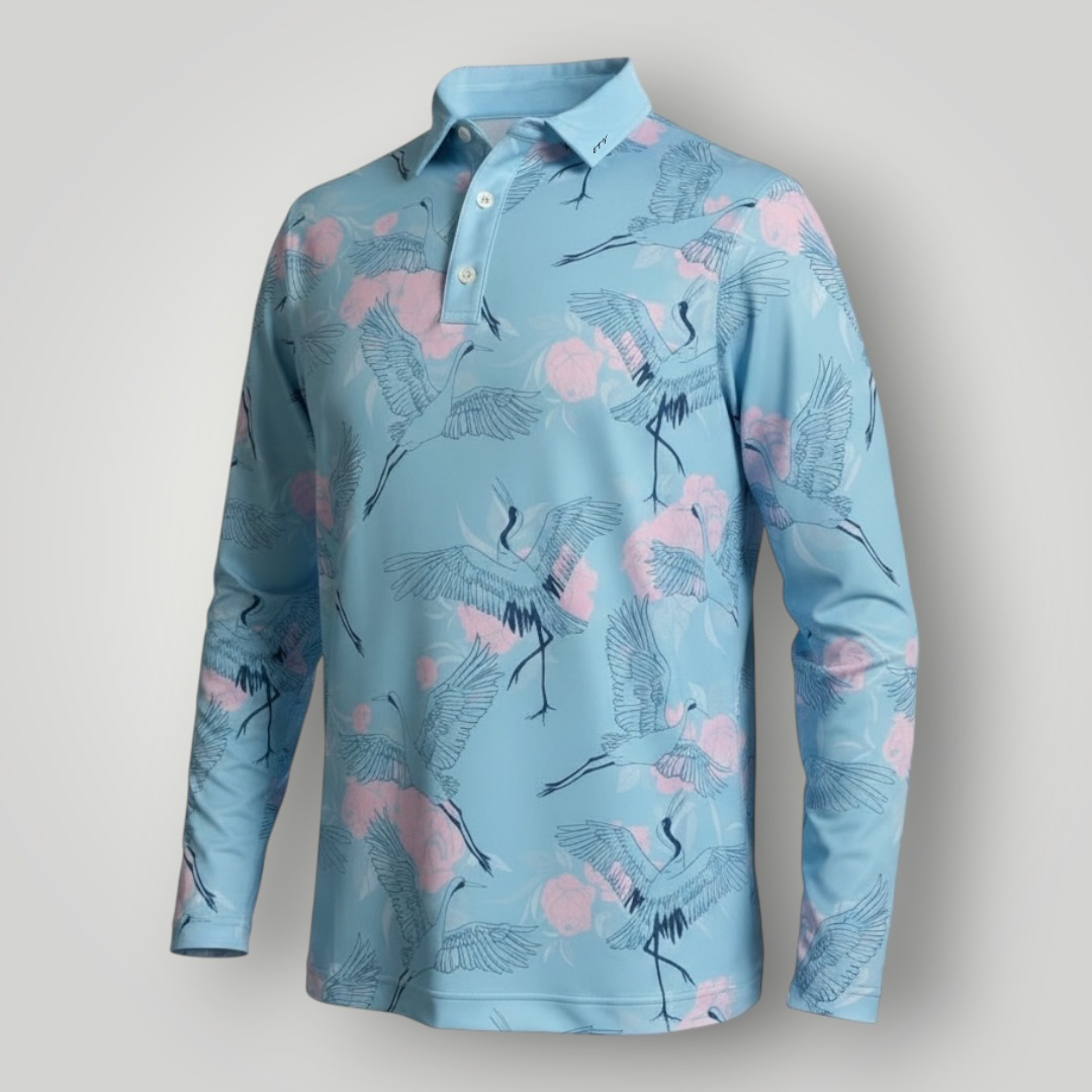 Rose UPF 50+ Long Sleeve Golf Polo Canada — Lab Tested Sun Protection | Enjoy the Vu